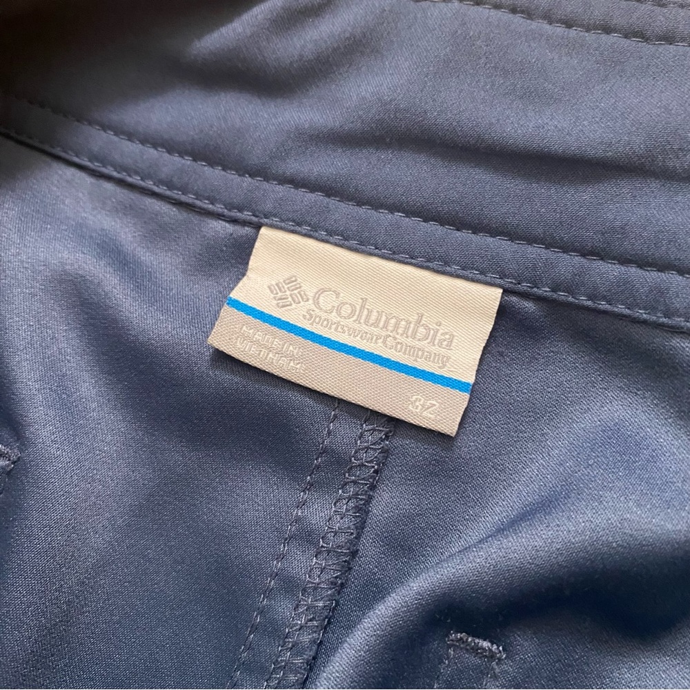 Columbia PFG omni shade fishing shorts cargo shorts blue 9 inch inseam 32 - Picture 6 of 11